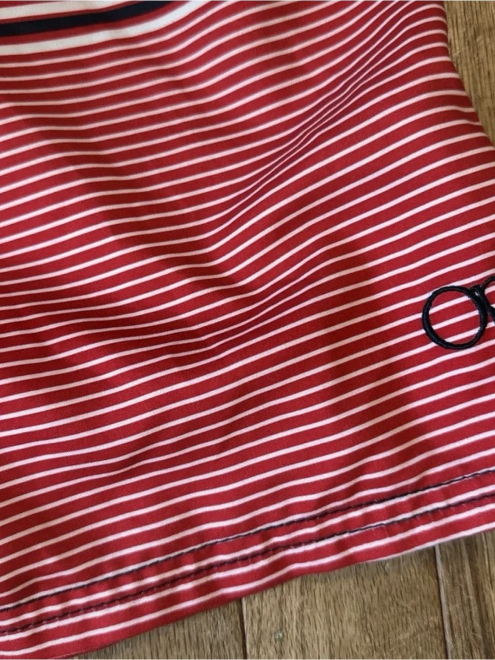 OP Patriotic Red White Blue Striped Lined Swim Trunks Board Shorts XL 40/42